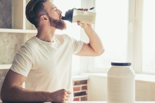 Man with sport nutrition