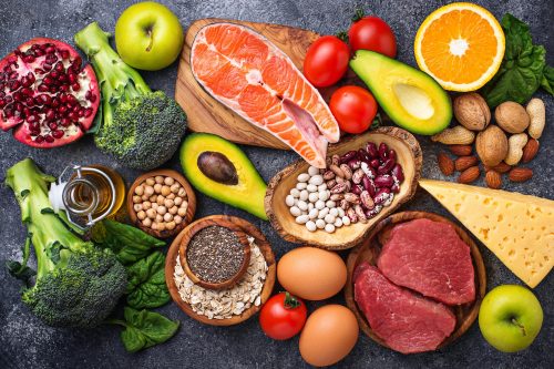 Organic food for healthy nutrition and superfoods